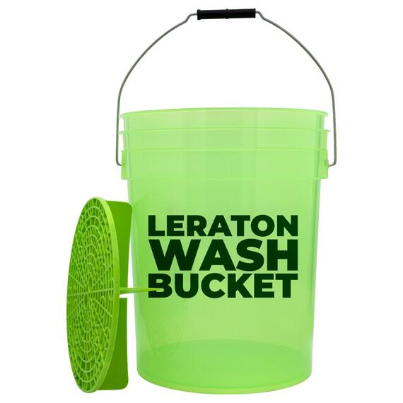 LERATON - WBG, Прозрачное ведро для мойки автомобилей с сепаратором (зеленое) 20л