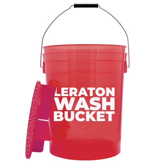 LERATON - WBR, Прозрачное ведро для мойки автомобилей с сепаратором (красное), 20л