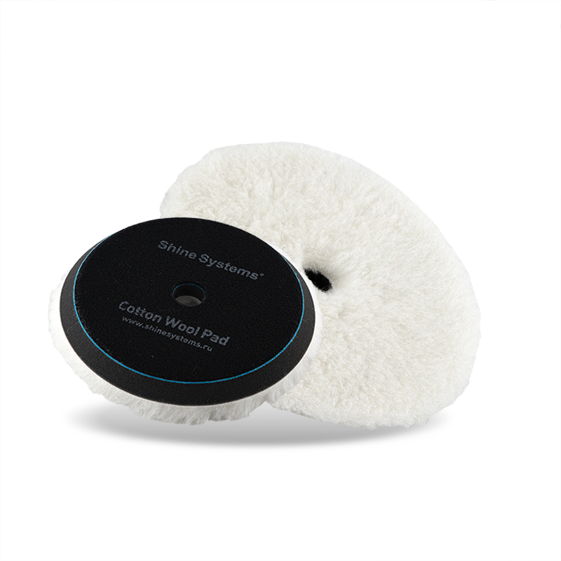 Shine Systems - Cotton Wool Pad, полировальный круг мех с хлопком 130 мм